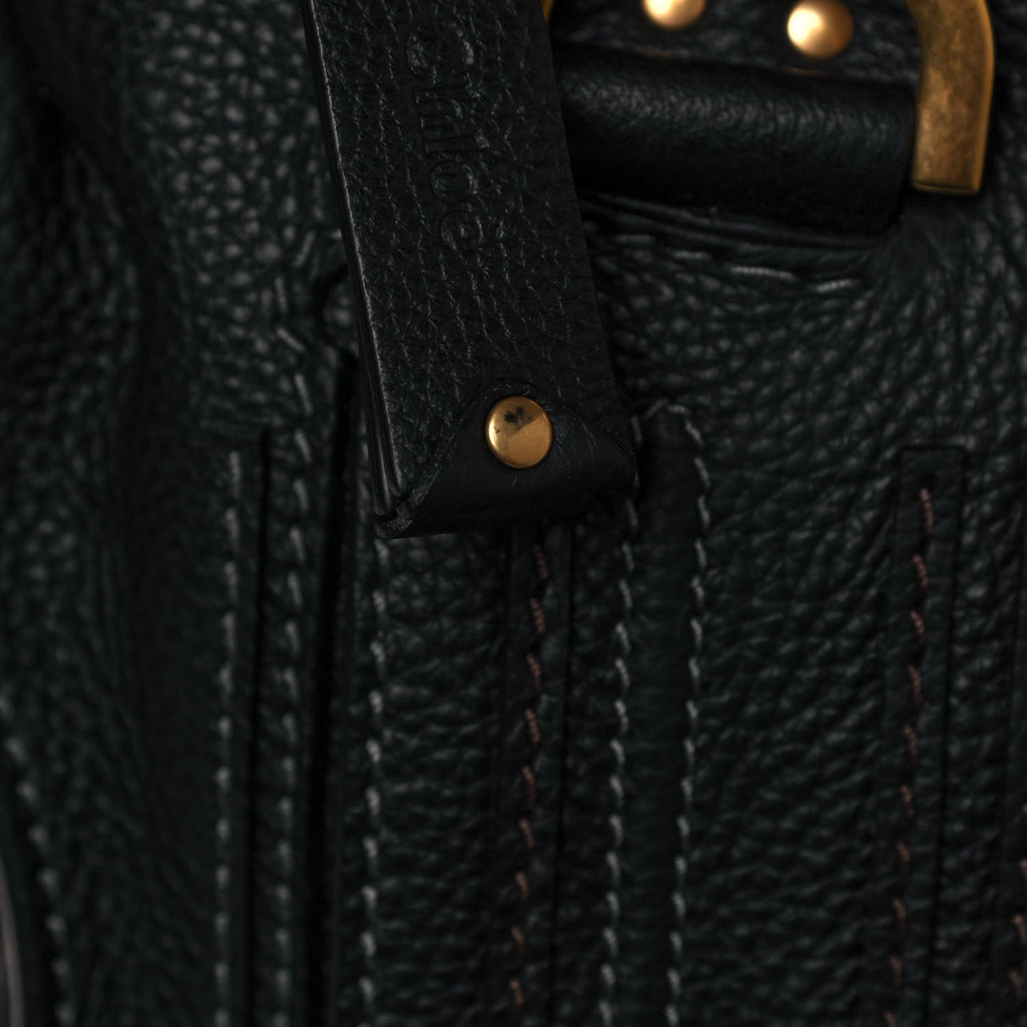 Calfskin Large Marcie Satchel Black