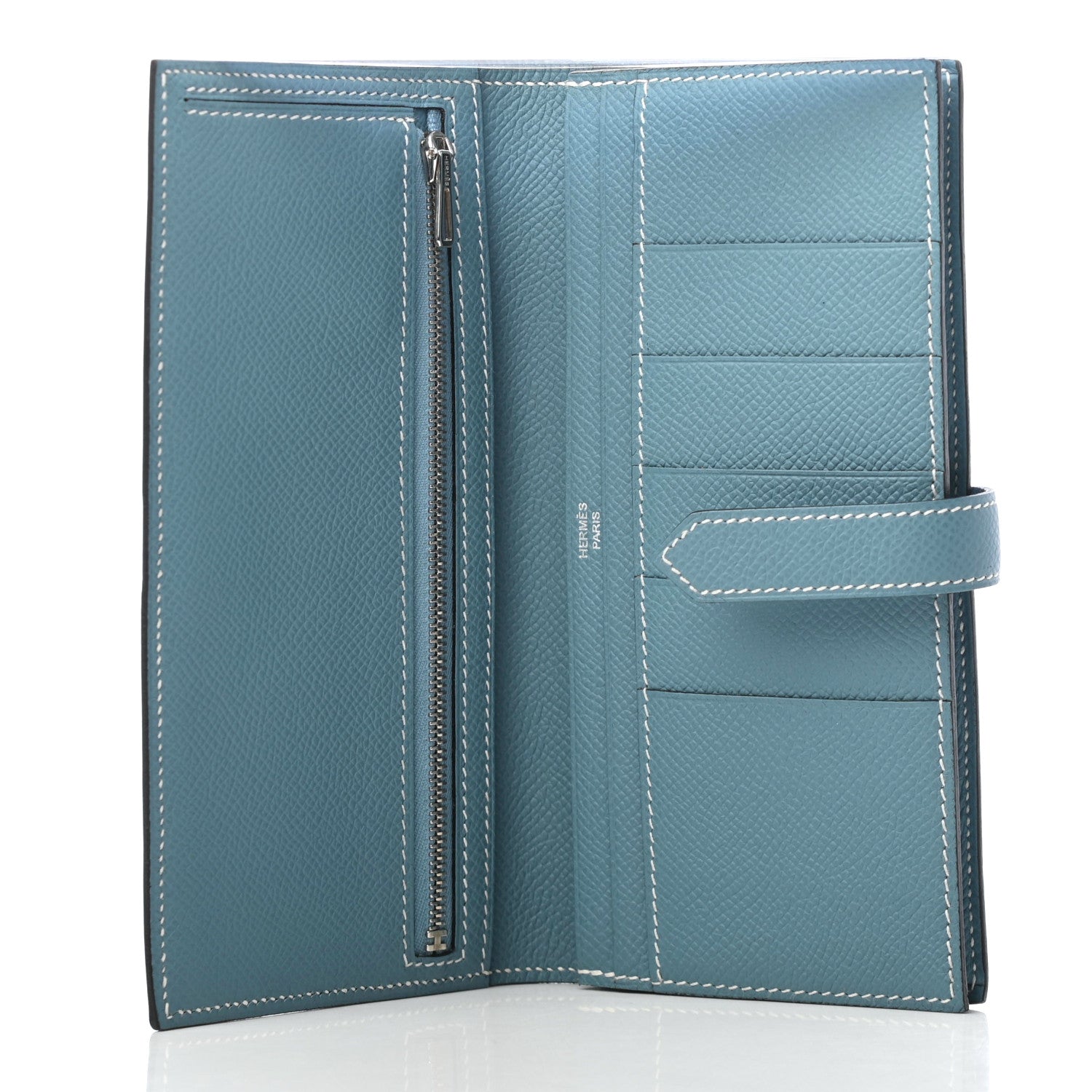 Hermes Epsom Bearn Gusset Wallet Blue Jean 5 of 6