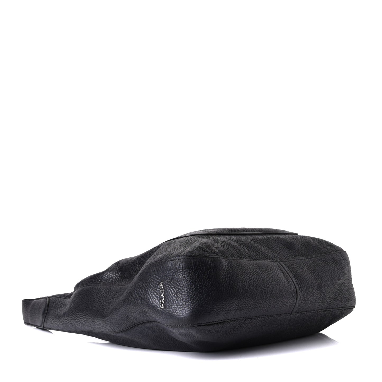 Vitello Daino Medium Pocket Hobo Bag Black