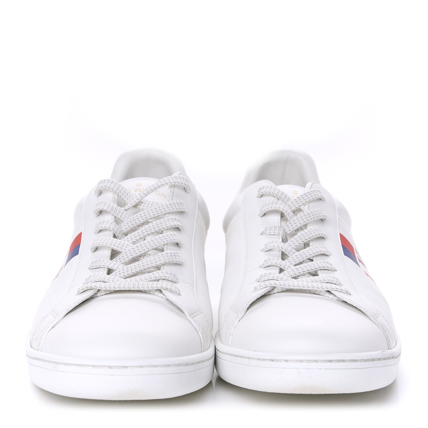 Louis Vuitton Calfskin Luxembourg Sneakers 9 White Red Blue 2 of 9