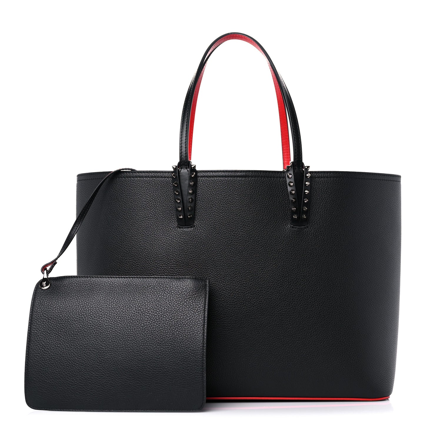 Calfskin Spikes Small East West Cabata Tote Black