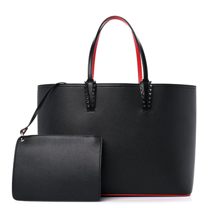 Christian Louboutin Calfskin Spikes Small East West Cabata Tote Black 1 of 14