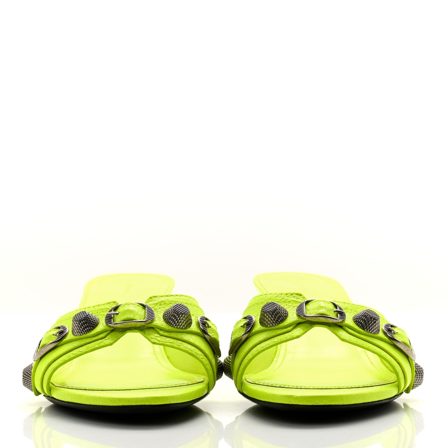 Balenciaga Agneau Arena Cagole 50mm Slide Sandals 41.5 Fluo Yellow 2 of 12