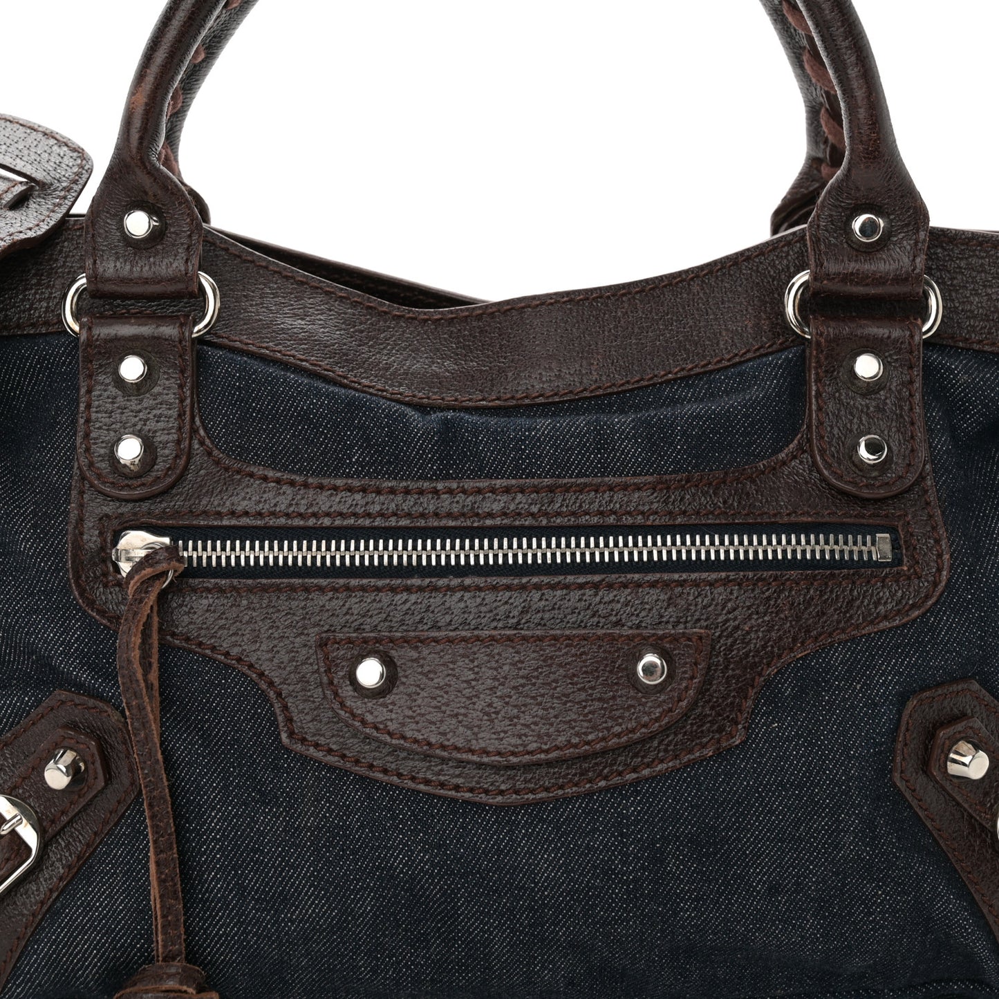 Denim Pigskin Classic Silver Hardware First Chocolate