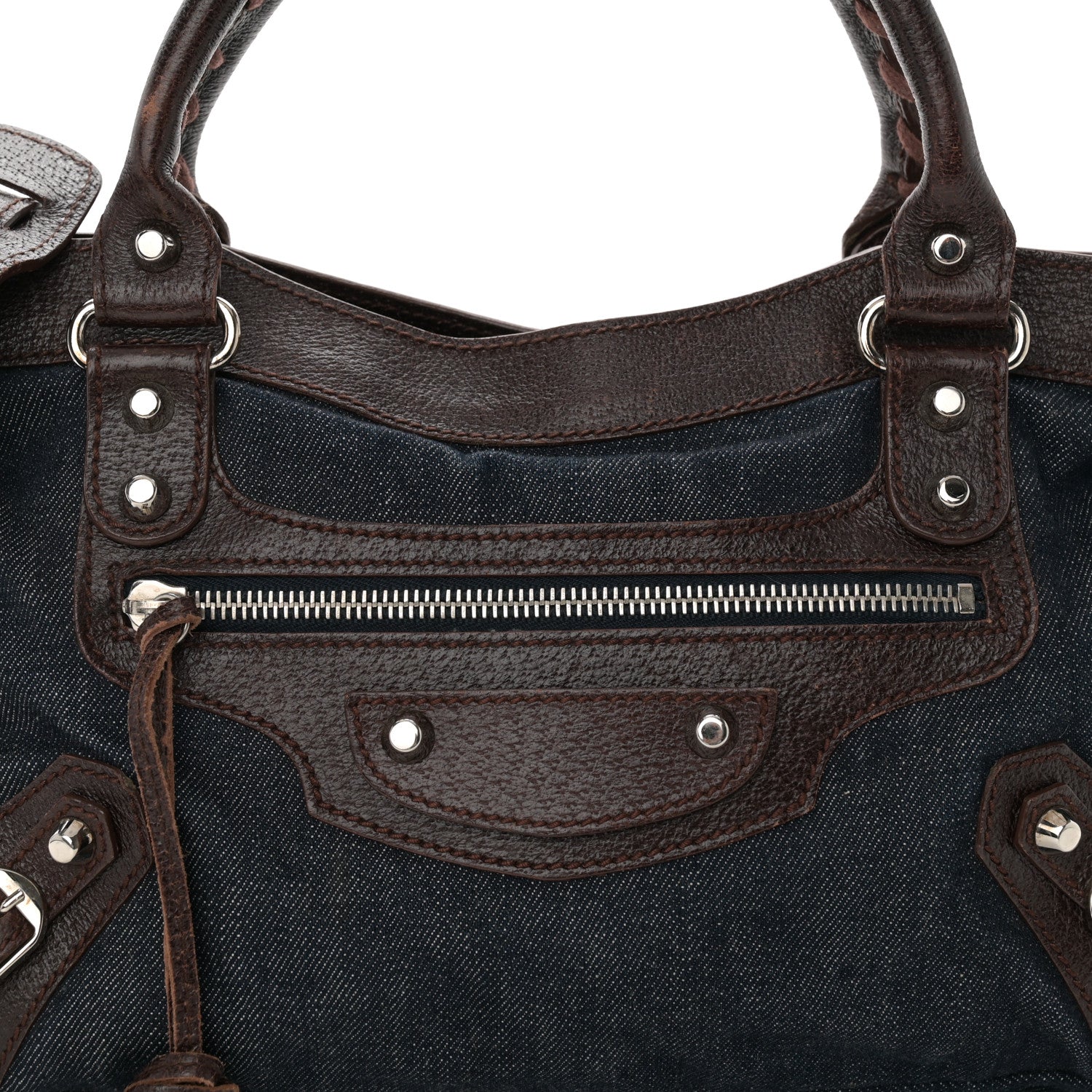 Balenciaga Denim Pigskin Classic Silver Hardware First Chocolate 8 of 12