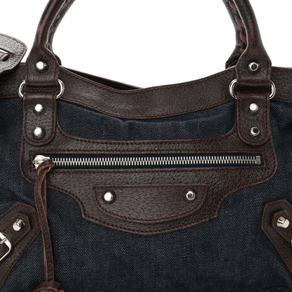 Balenciaga Denim Pigskin Classic Silver Hardware First Chocolate 8 of 12