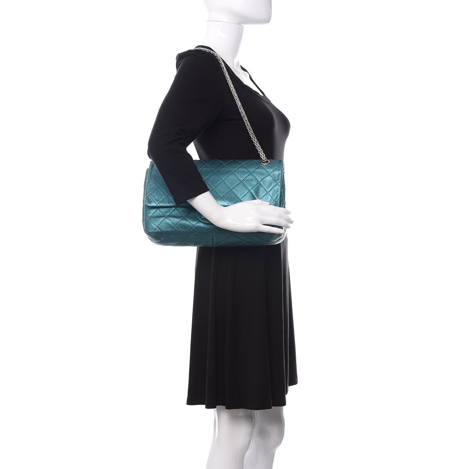 Chanel Metallic Calfskin Quilted 2.55 Reissue 227 Flap Turquoise 2 of 14
