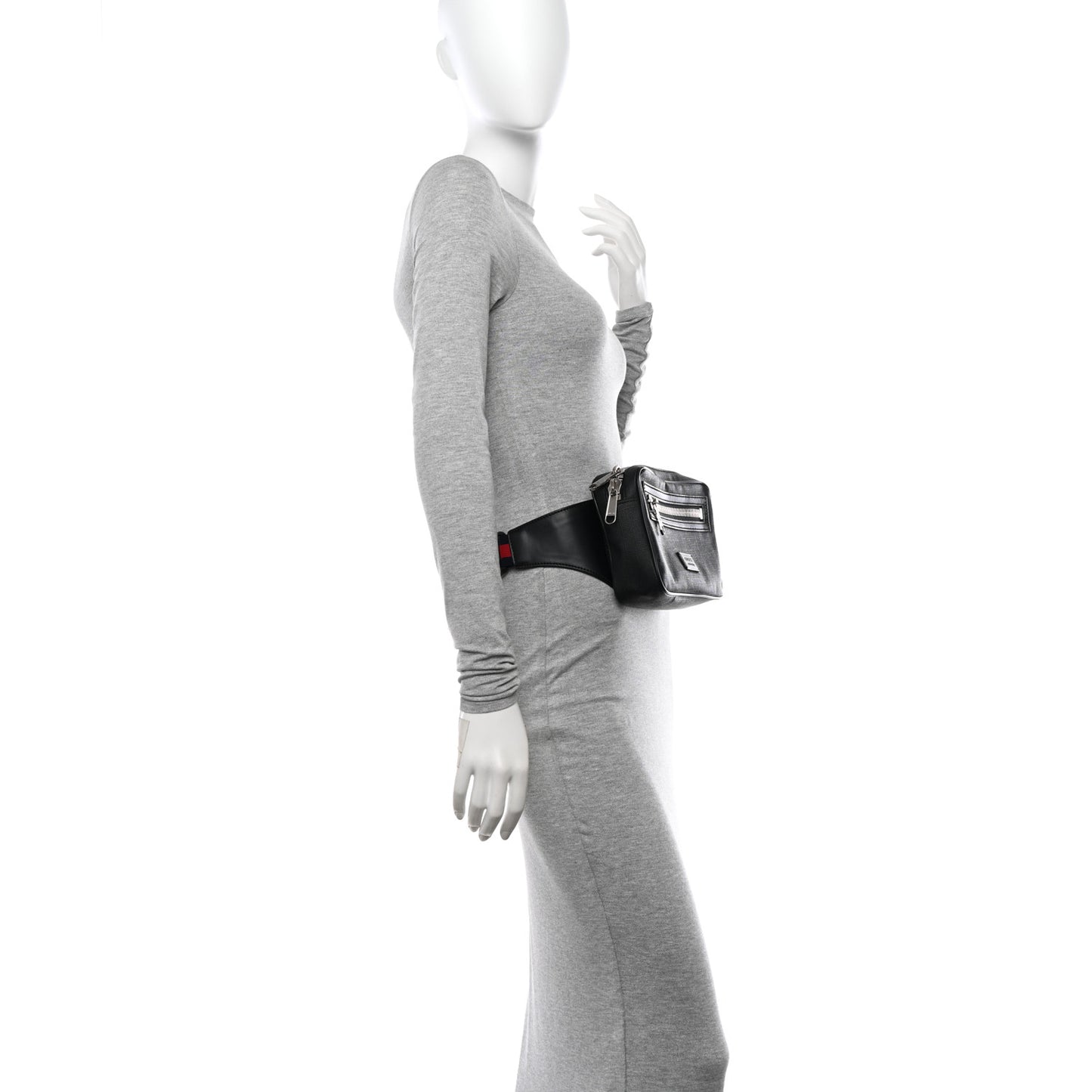 Soft GG Supreme Monogram Web Belt Bag Black Grey
