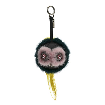 Fendi Mink Goat Fur QuTweet Jungle Bag Bug Charm Green Yellow Pink 1 of 5