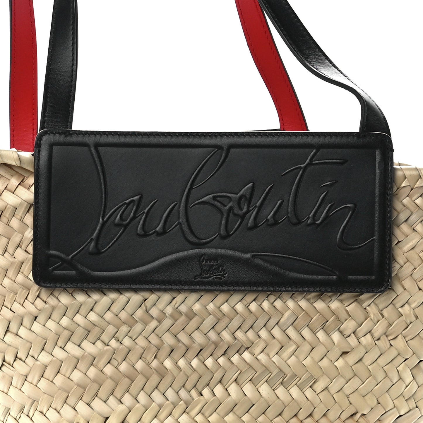 Woven Straw Loubishore Tote Black