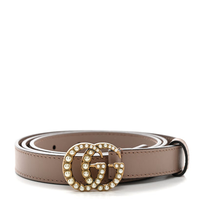 Gucci Calfskin Pearl Double G 20mm Belt 95 38 Porcelain Rose 1 of 7