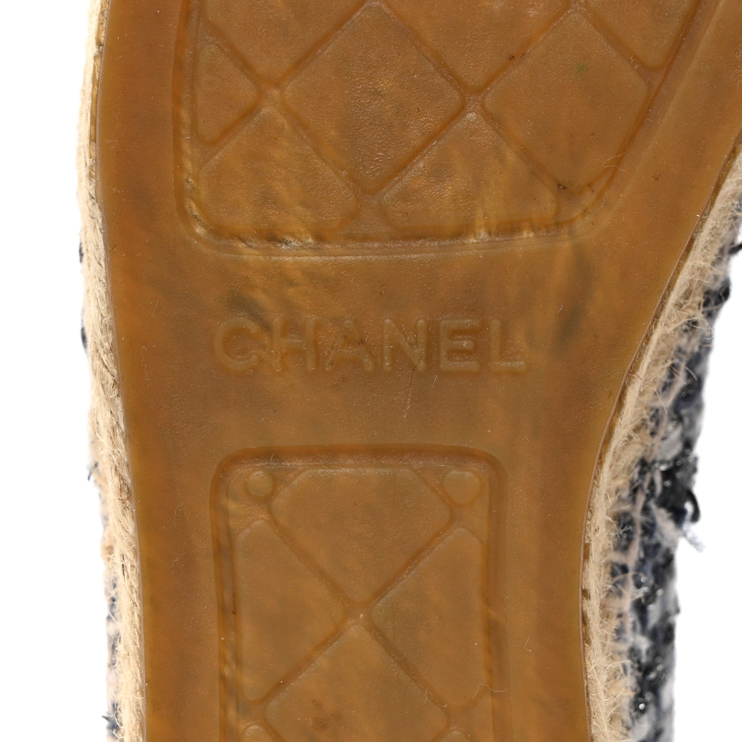 Chanel Metallic Tweed Lambskin CC Espadrilles 37 Blue Black Silver 8 of 9