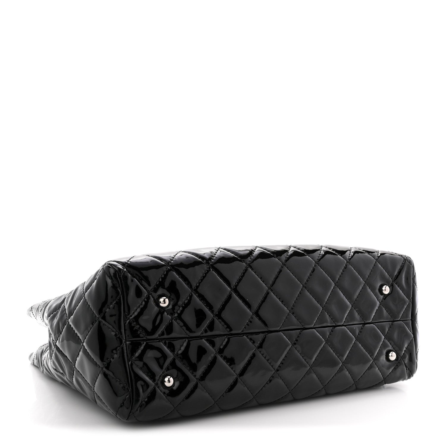 Chanel Patent Quilted Large Coco Shine Shopping Tote Black 4 of 11