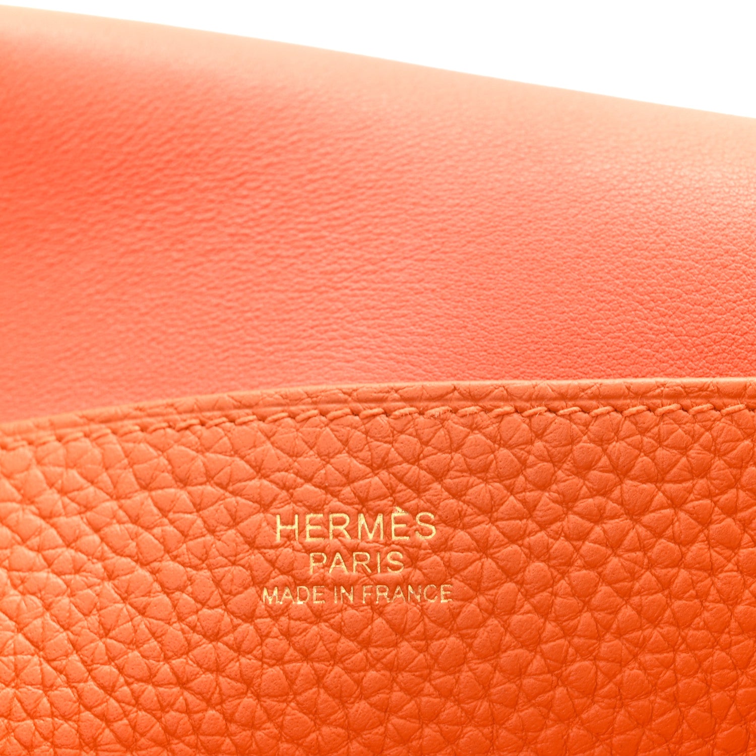 Hermes Taurillon Clemence Halzan 25 Orange 6 of 10