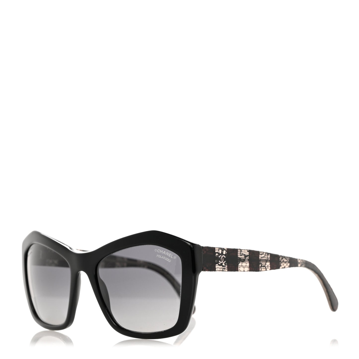 Acetate Polarized Lace Effect Sunglasses 5296 Black