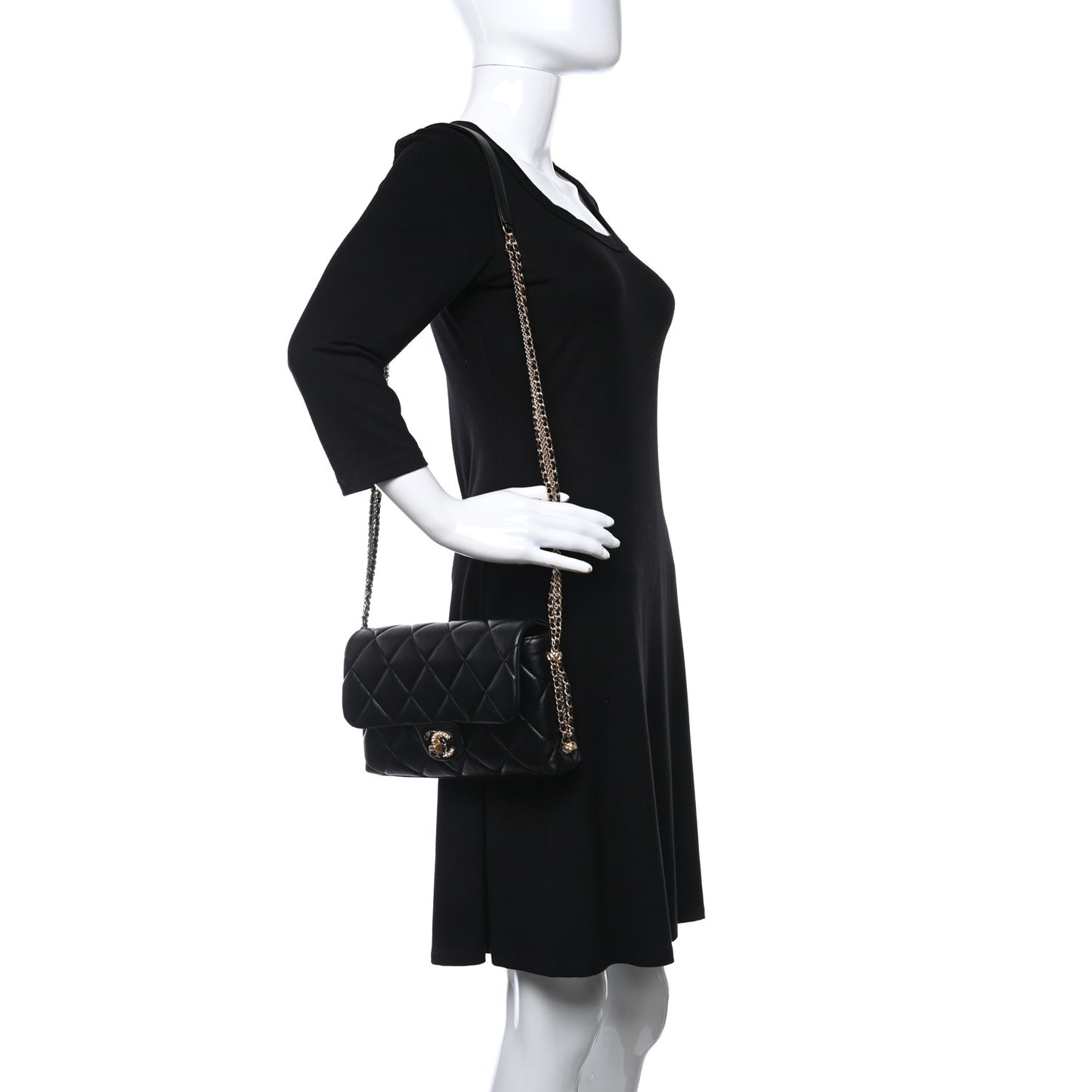 Lambskin Quilted Crush On Chains Flap Bag Black