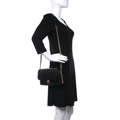 Chanel Lambskin Quilted Crush On Chains Flap Bag Black 2 of 9