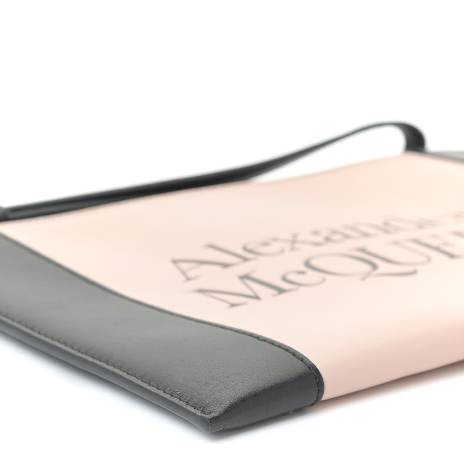 Alexander McQueen Calfskin Zipped Logo Wristlet Pink Black 5 of 12