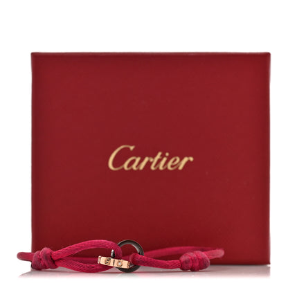 Cartier 18K Pink Gold Ceramic 4 Diamond LOVE Cord Bracelet Hot Pink 6 of 6