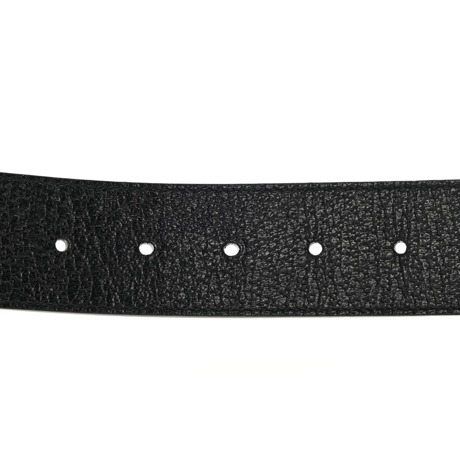 Gucci Textured Dollar Calfskin Nickel Double G 40mm Belt 80 32 Black 4 of 6