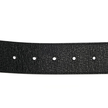 Gucci Textured Dollar Calfskin Nickel Double G 40mm Belt 80 32 Black 4 of 6