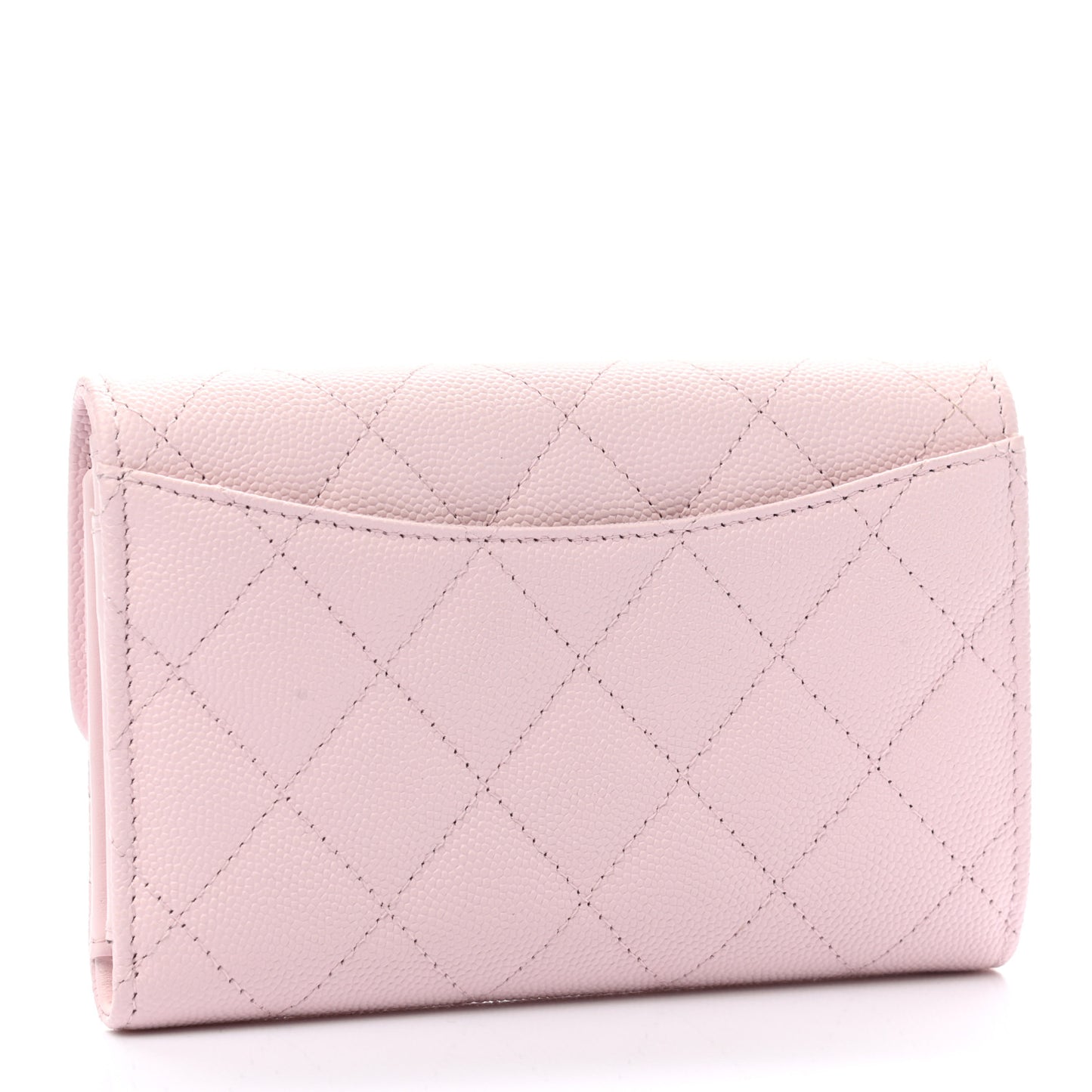 Caviar Quilted Medium Flap Wallet Pink