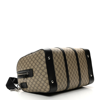 Gucci GG Supreme Monogram Selleria Calfskin Medium Duffle Beige Ebony Black 3 of 11