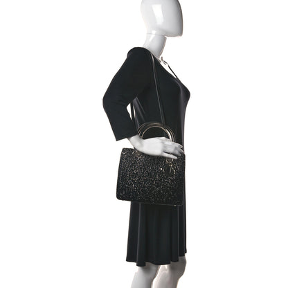 Christian Dior Fabric Lame Medium Lady Dior Black Silver 2 of 10