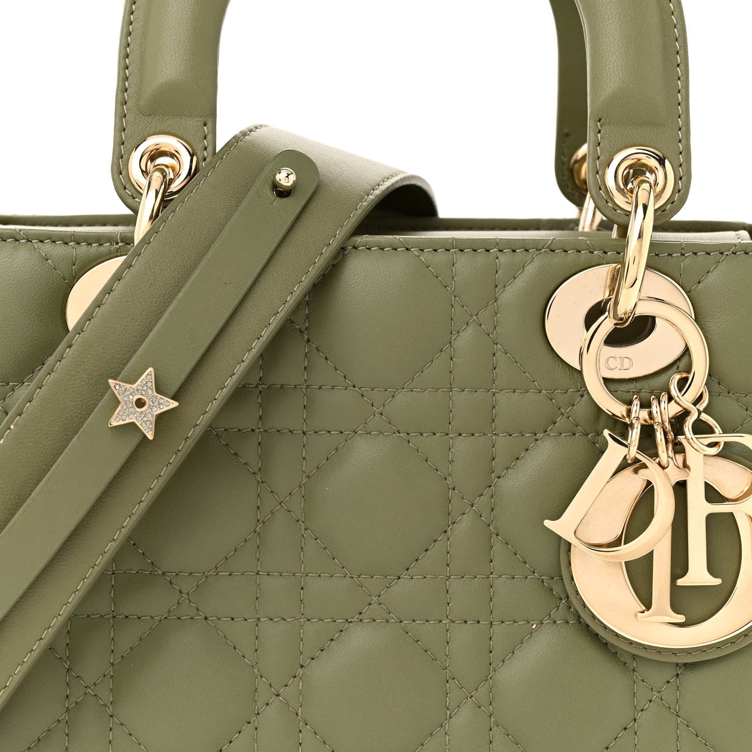 Christian Dior Lambskin Cannage Small My ABCDior Lady Dior Green 8 of 16