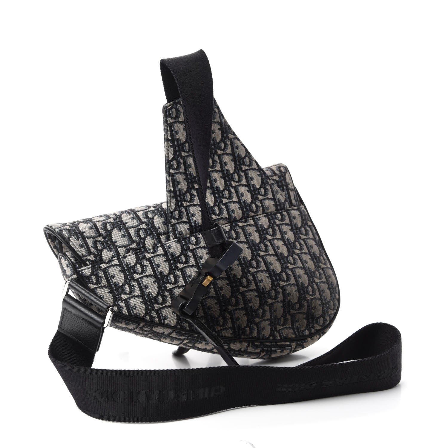 Christian Dior Oblique Mens Saddle Bag Blue 2 of 9