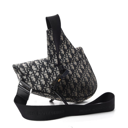 Christian Dior Oblique Mens Saddle Bag Blue 2 of 9