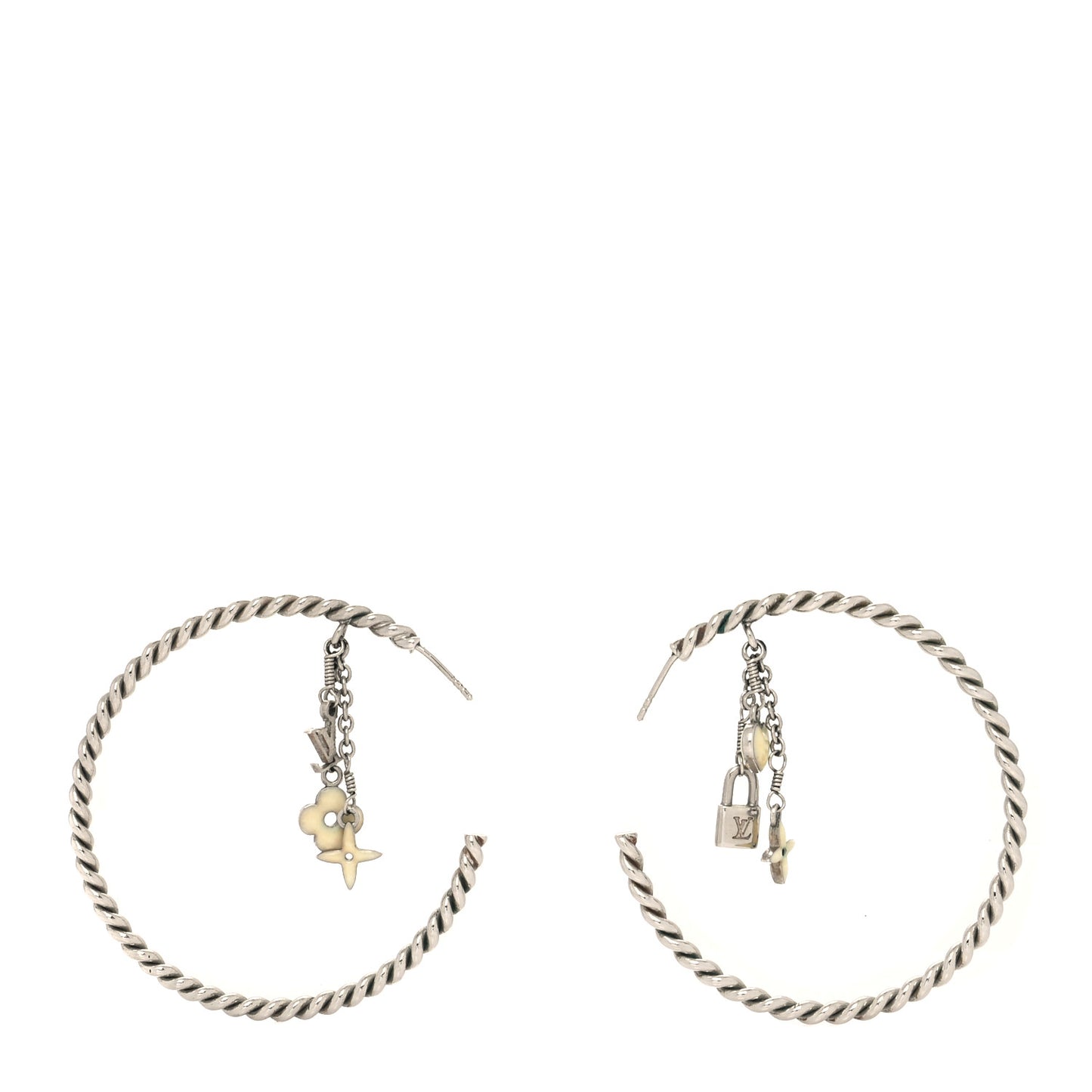 Sweet Monogram Creole Hoop Earrings Silver