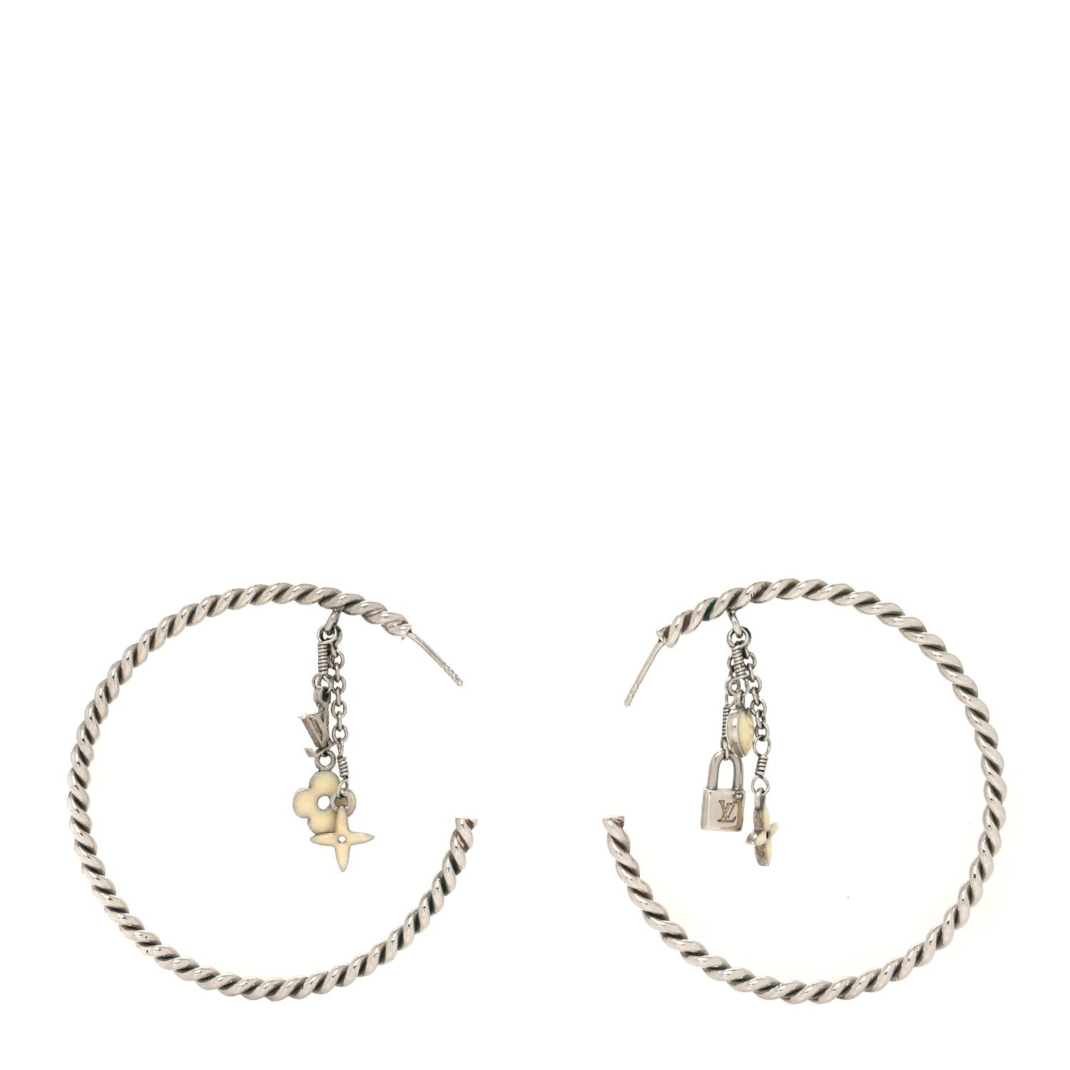 Louis Vuitton Sweet Monogram Creole Hoop Earrings Silver 1 of 4