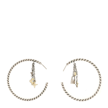 Louis Vuitton Sweet Monogram Creole Hoop Earrings Silver 1 of 4