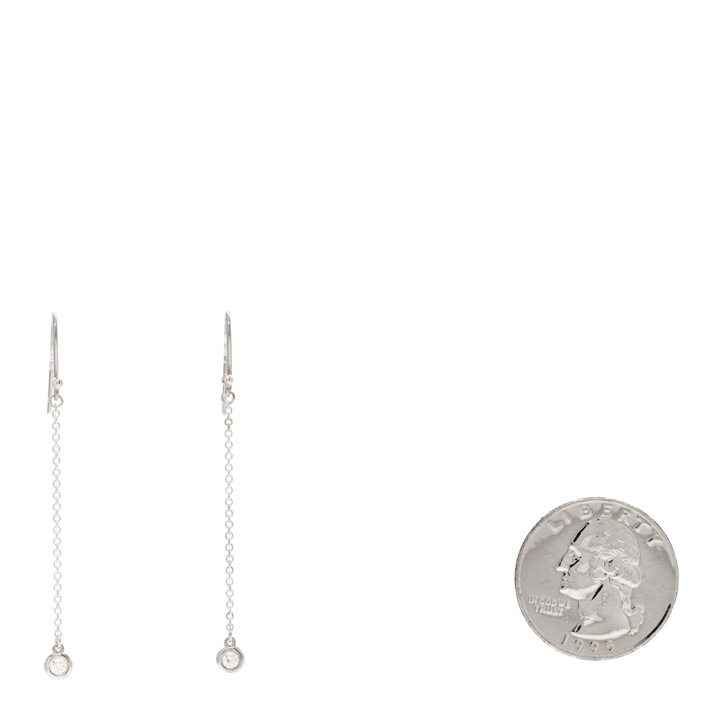 Sterling Silver Diamond .10ct Elsa Peretti Diamonds by the Yard Drop Earrings