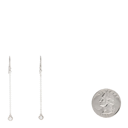 Tiffany Sterling Silver Diamond .10ct Elsa Peretti Diamonds by the Yard Drop Earrings 2 of 3