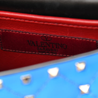 Valentino Garavani Calfskin Mini Rockstud Spike Shoulder Bag Blue Fluo 6 of 9