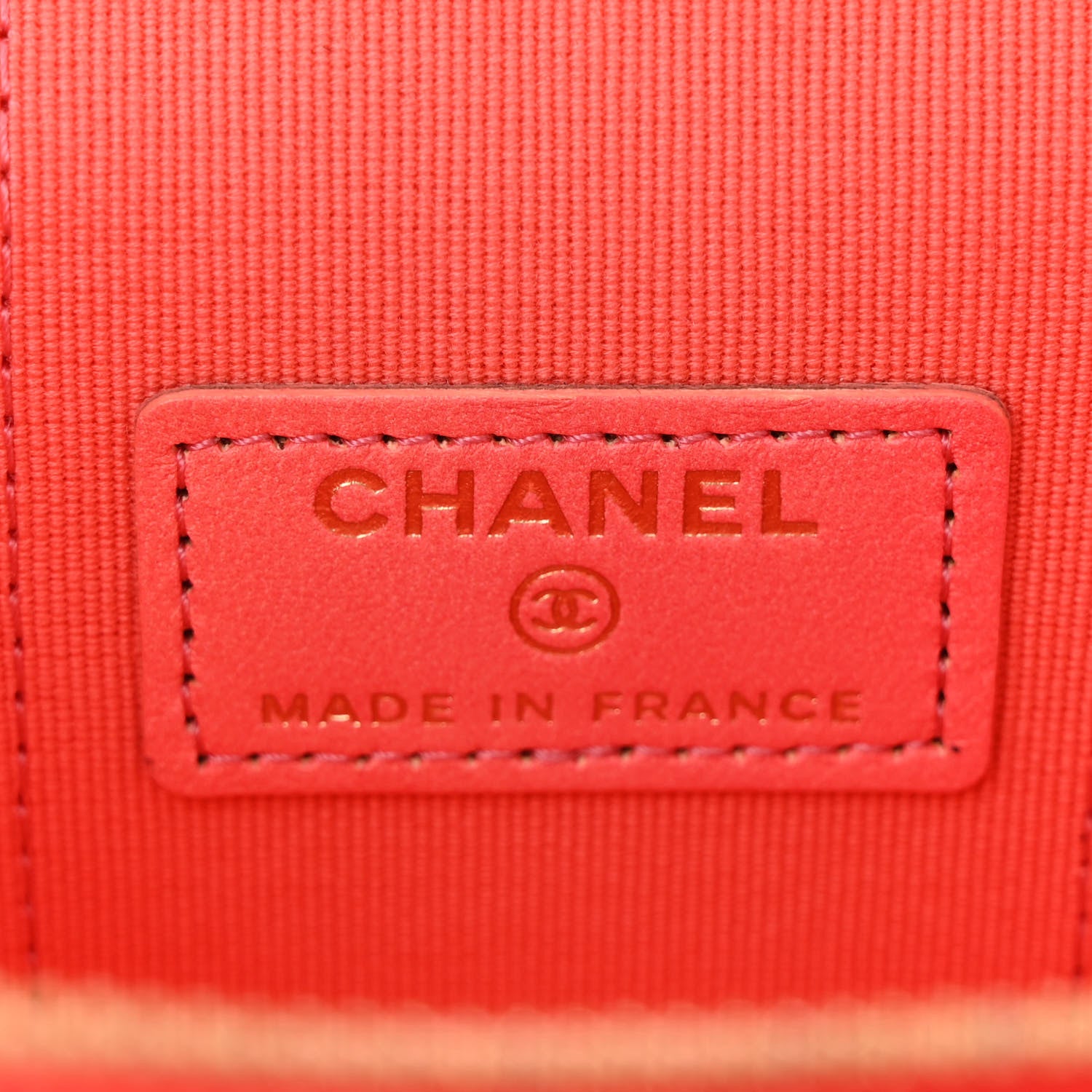 Chanel Lambskin Quilted Ombre Top Handle Mini Vanity Case With Chain Coral 6 of 10