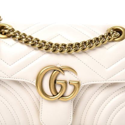 Gucci Calfskin Matelasse Mini GG Marmont Shoulder Bag White 11 of 11