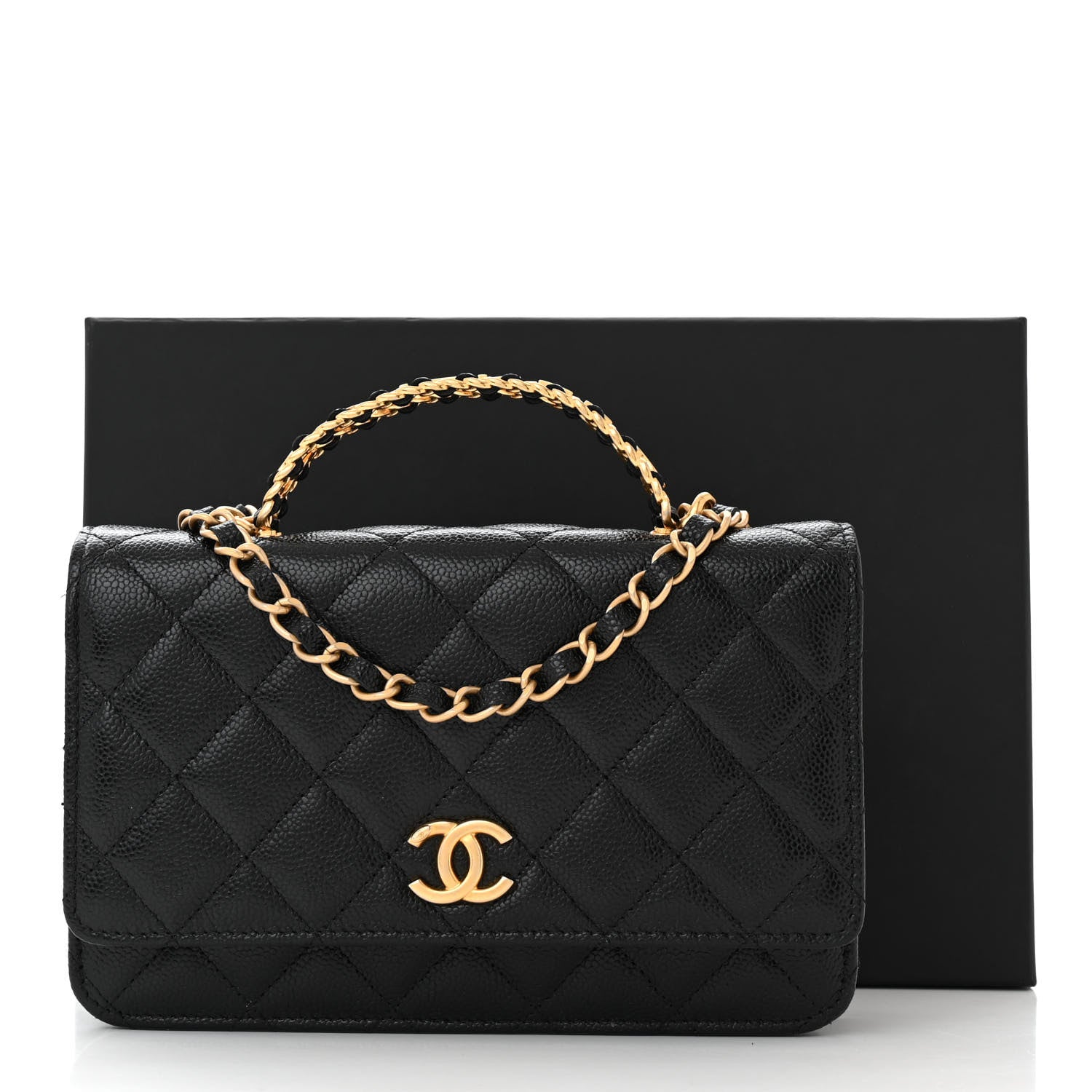 Chanel Shiny Caviar Quilted Pick Me Up Wallet On Chain WOC Black 12 of 12
