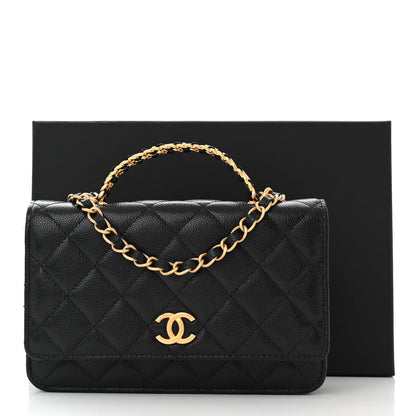 Chanel Shiny Caviar Quilted Pick Me Up Wallet On Chain WOC Black 12 of 12