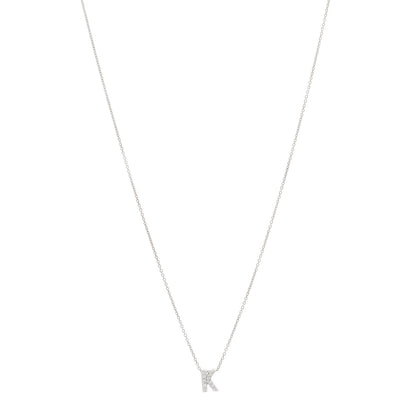 Roberto Coin 18K White Gold Diamond Love Letter K Pendant Necklace 1 of 4