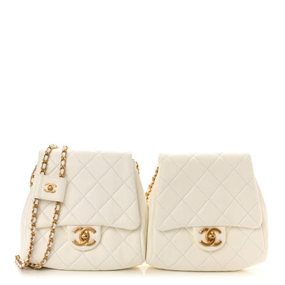Chanel Lambskin Quilted Side-Packs White 1 of 13