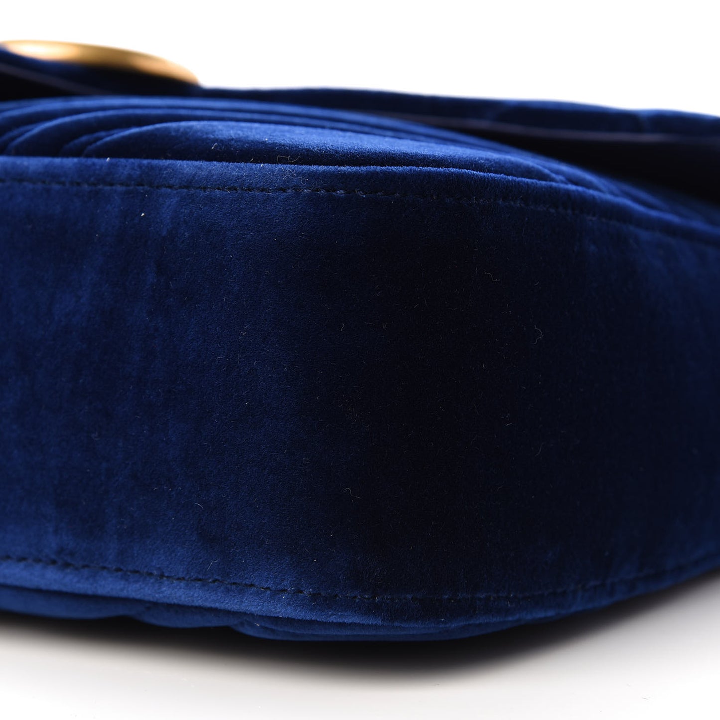 Velvet Matelasse Medium GG Marmont Shoulder Bag Cobalt Blue