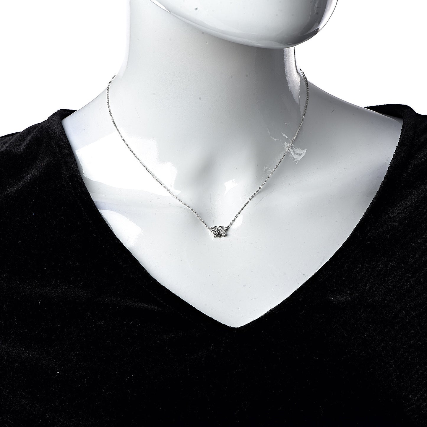 Platinum Diamond Small Enchant Butterfly Pendant Necklace