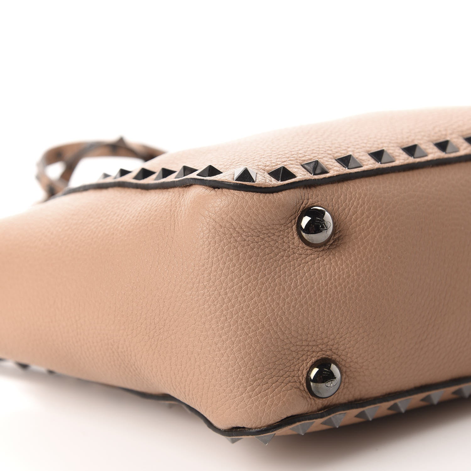 Valentino Garavani Pebbled Calfskin Mini Rockstud Tote Soft Noisette 7 of 10