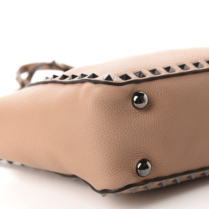 Valentino Garavani Pebbled Calfskin Mini Rockstud Tote Soft Noisette 7 of 10