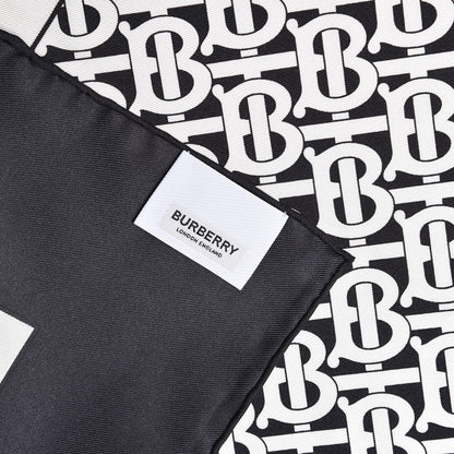 Burberry Silk Monogram Print Square Scarf Black Monochrome 5 of 6