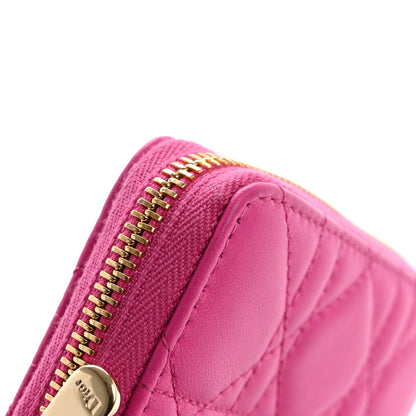 Christian Dior Lambskin Cannage Mini Lady Dior Zip Portemonnaie Rani Pink 8 of 8