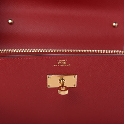 Hermes Epsom Kelly Wallet To Go Rouge Casaque 5 of 10
